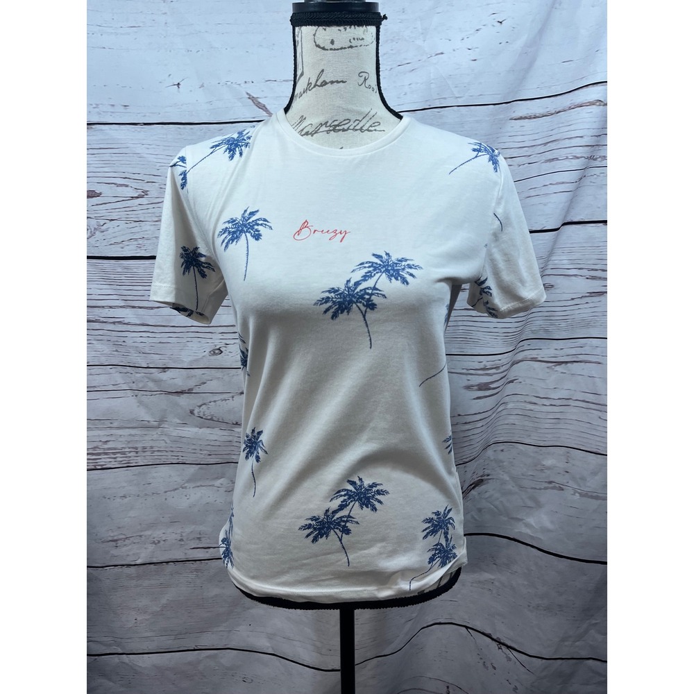 Denim & Flower Ricky Singh Kids Cream Blue Palm Tree Breezy T-Shirt Size 13/14